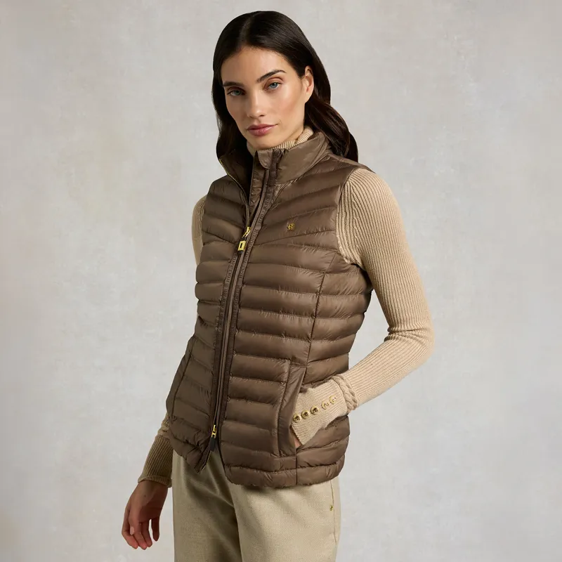 Holland Cooper Womens Lightweight Puffer Gilet - Chestnut-3
