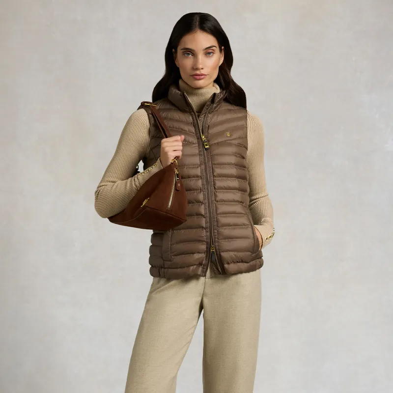 Holland Cooper Womens Lightweight Puffer Gilet - Chestnut-4
