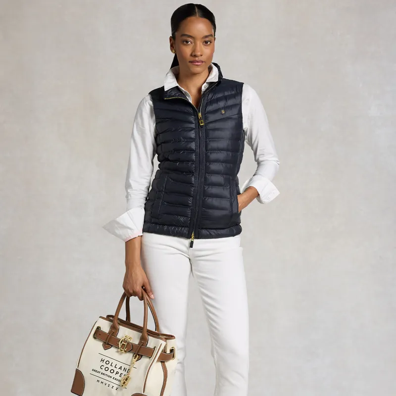 Holland Cooper Womens Lightweight Puffer Gilet - Ink Navy-3