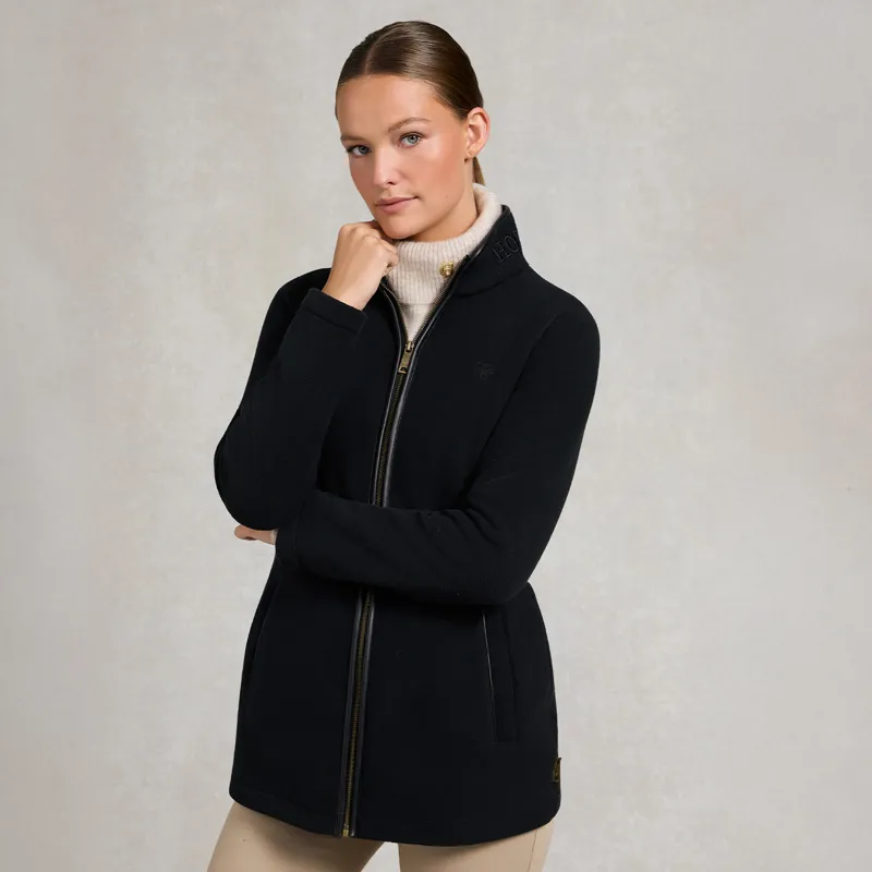 Holland Cooper Longline Country Fleece Womens Jacket - Black-1