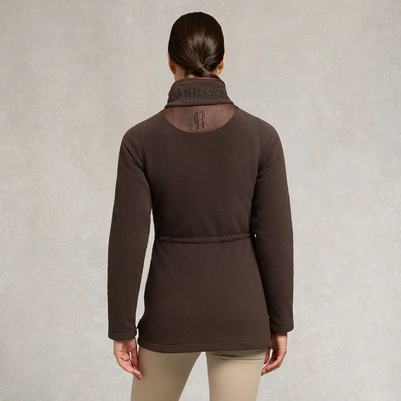Holland Cooper Longline Country Fleece Womens Jacket - Chocolate-2