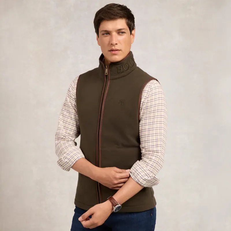 Holland Cooper Country Mens Fleece Gilet - Khaki-1