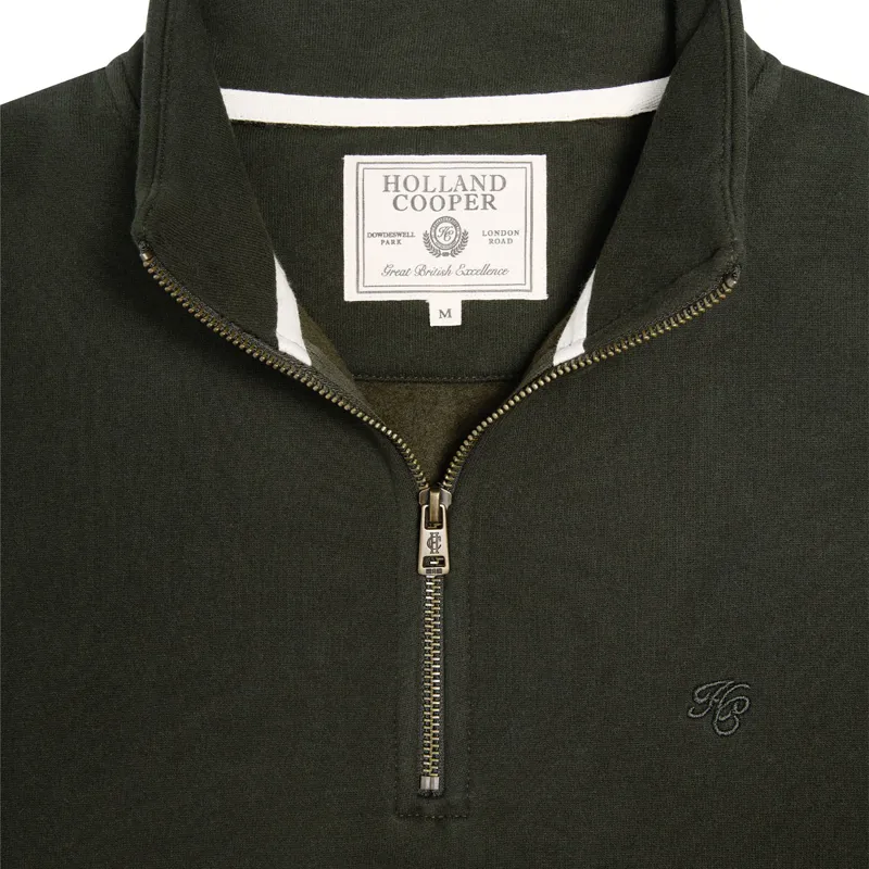 Holland Cooper Mens Quarter Zip Sweatshirt - Racing Green-8