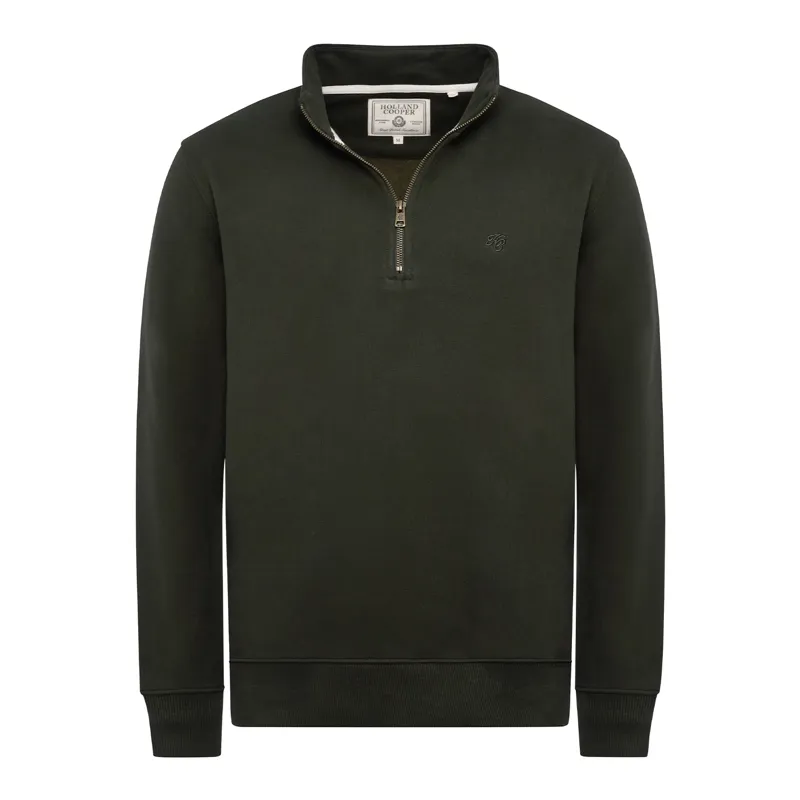 Holland Cooper Mens Quarter Zip Sweatshirt - Racing Green-5