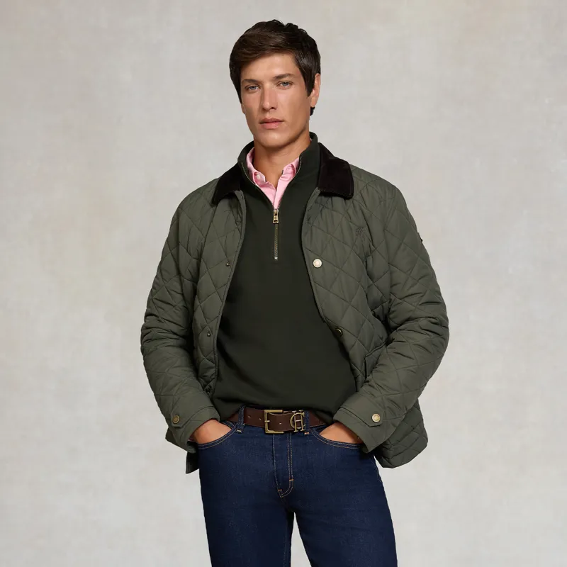 Holland Cooper Mens Quarter Zip Sweatshirt - Racing Green-4