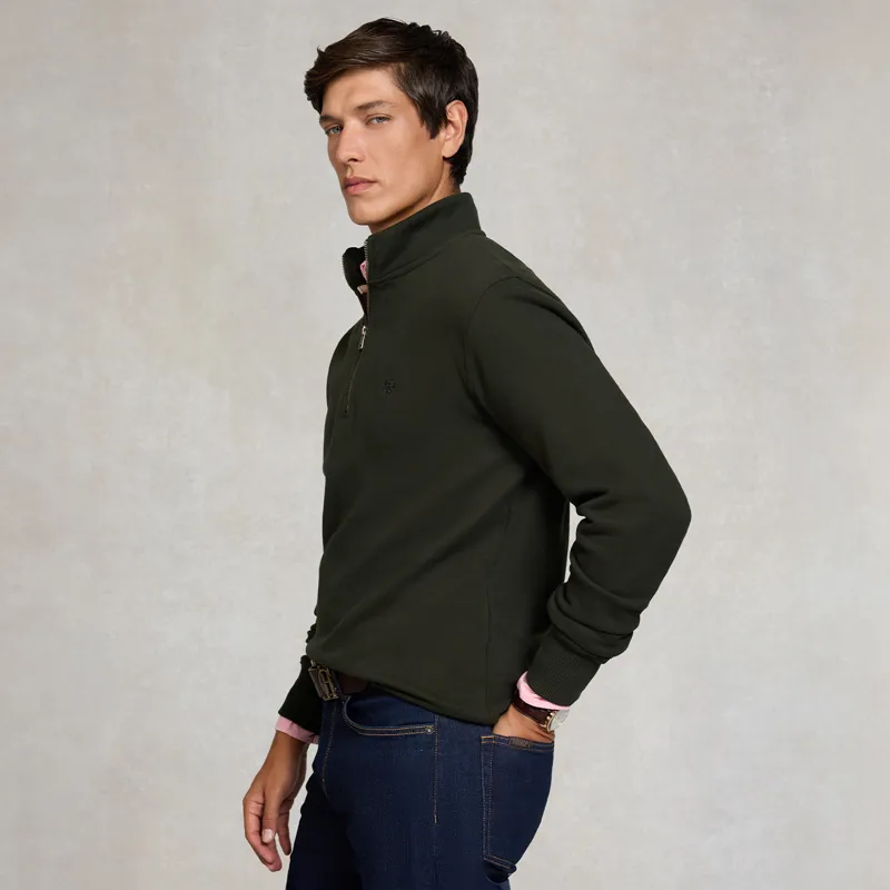 Holland Cooper Mens Quarter Zip Sweatshirt - Racing Green-2