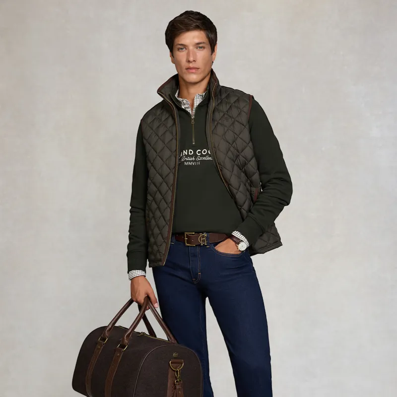 Holland Cooper Henley Sporting Goods Men's Quarter Zip - Racing Green-4