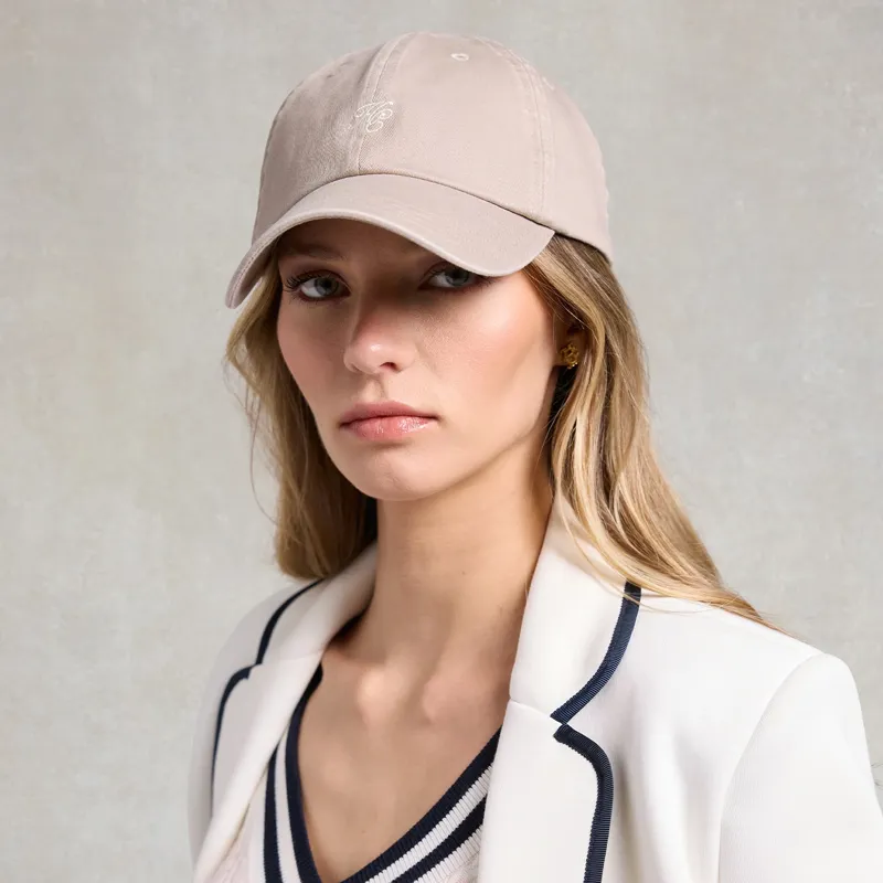 Holland Cooper Monogram Cap - Taupe/Ecru-1