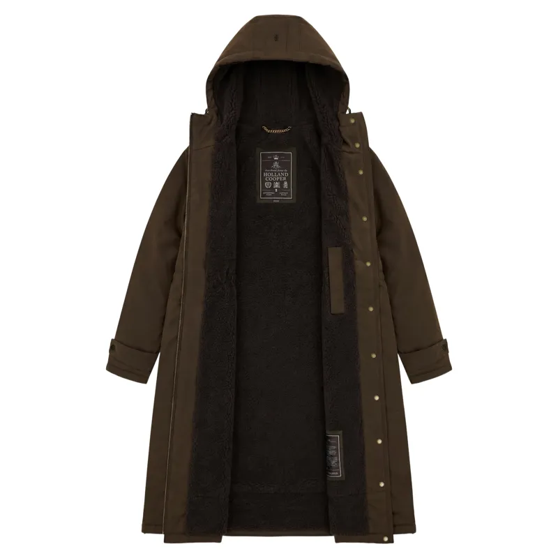 Holland Cooper Womens One-Size Waterproof Parka - Olive Brown-2