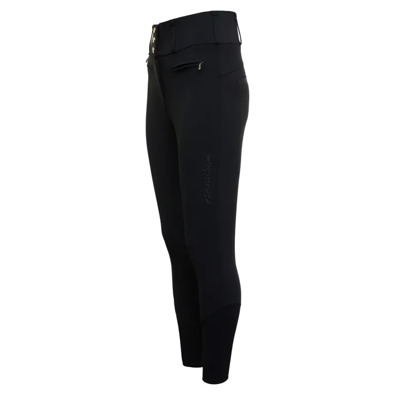 Holland Cooper Premium High Rise Full Grip Womens Breeches - Black-5