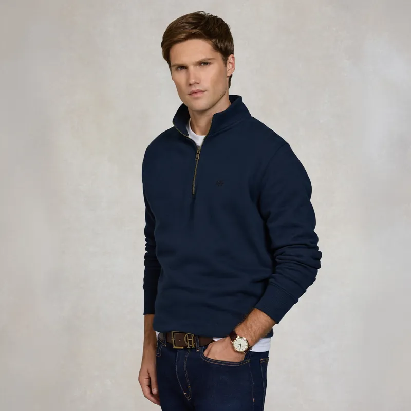 Holland Cooper Mens Quarter Zip Sweatshirt - Ink Navy-4
