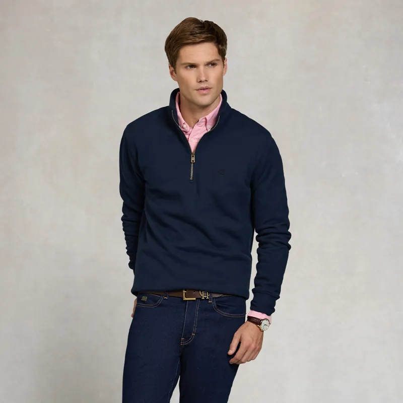 Holland Cooper Mens Quarter Zip Sweatshirt - Ink Navy-5