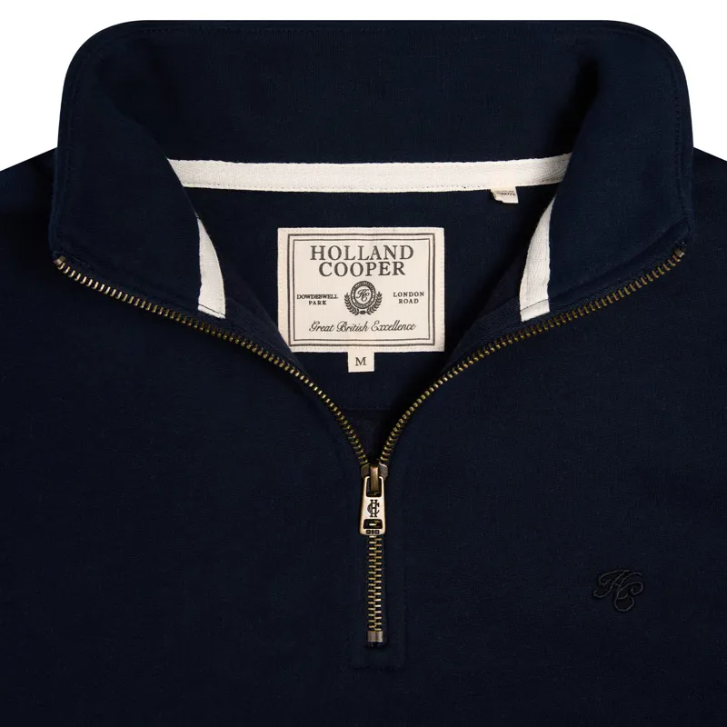 Holland Cooper Mens Quarter Zip Sweatshirt - Ink Navy-7