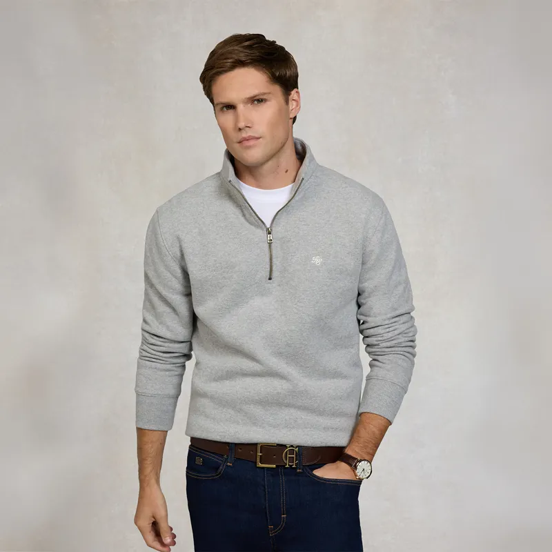 Holland Cooper Mens Quarter Zip Sweatshirt - Grey