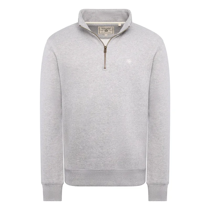 Holland Cooper Mens Quarter Zip Sweatshirt - Grey-5