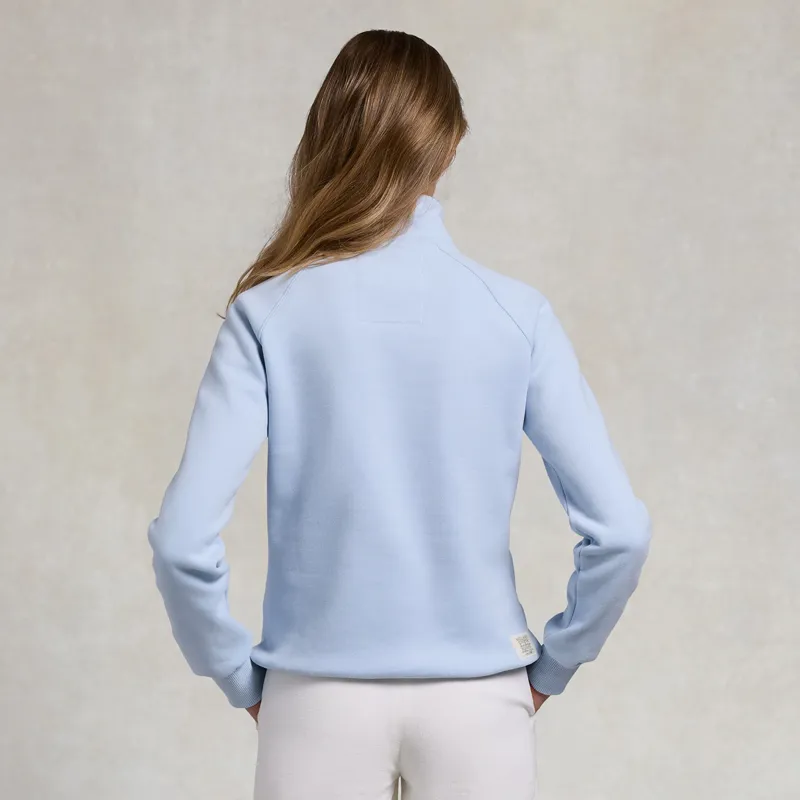 Holland Cooper Henley Womens Quarter Zip - Pale Blue-1