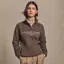 Holland Cooper Sporting Goods Henley Womens Quarter Zip Jumper - Chocolate Marl