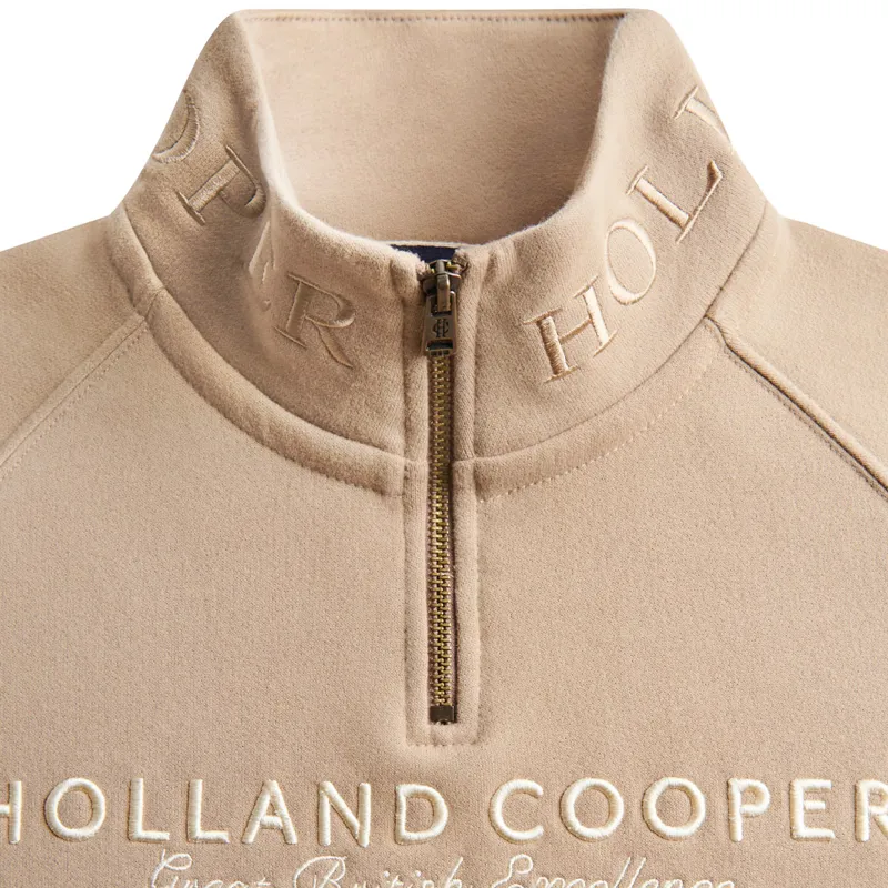 Holland Cooper Sporting Goods Henley Womens Quarter Zip - Taupe-4