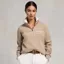 Holland Cooper Sporting Goods Henley Womens Quarter Zip - Taupe