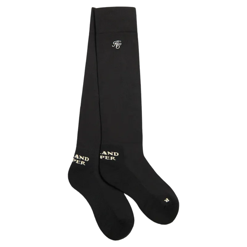 Holland Cooper Womens Tall Riding Socks - Black/Ecru-2