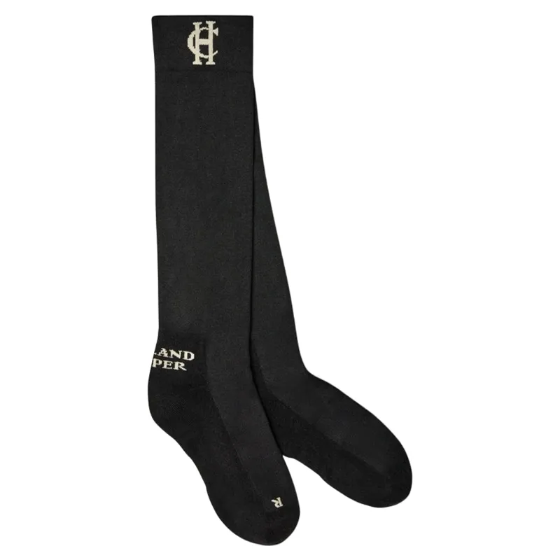 Holland Cooper Womens Tall Riding Socks - Black/Ecru-1