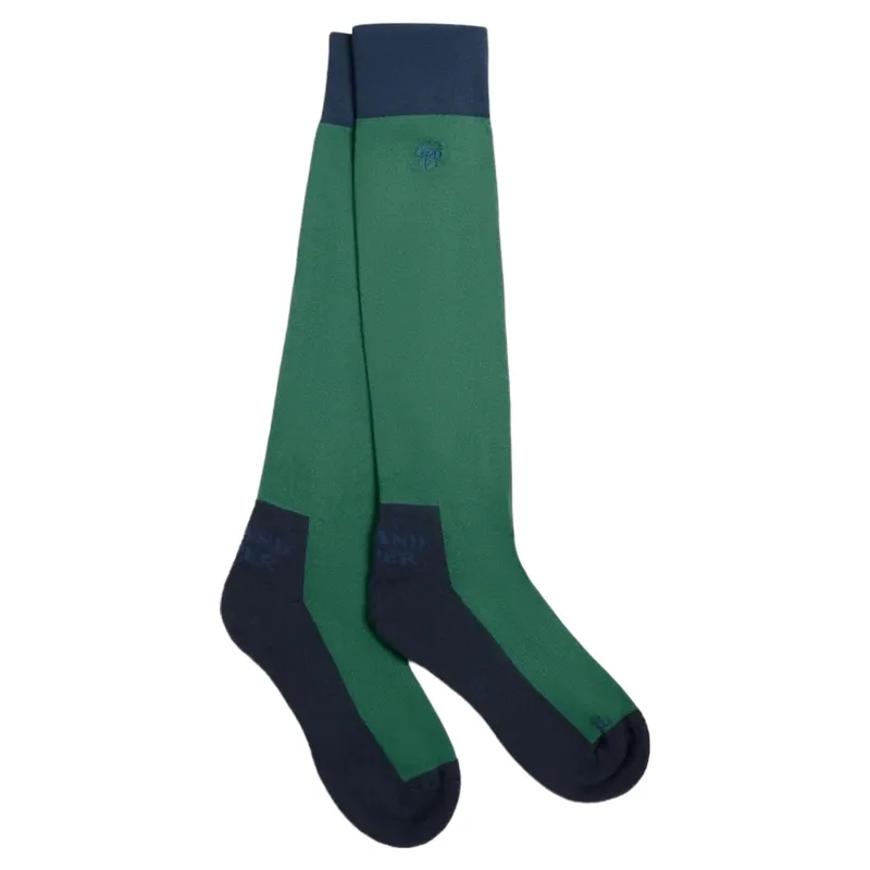 Holland Cooper Womens Tall Riding Socks - Racing Green/Navy-1