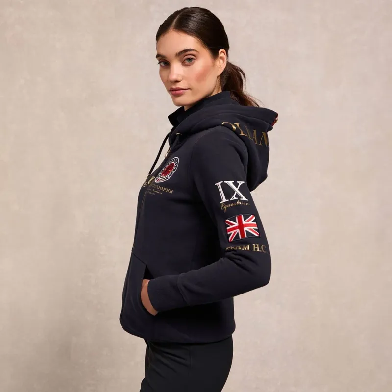 Holland Cooper Team Zip Hoodie Womens - Ink Navy-2