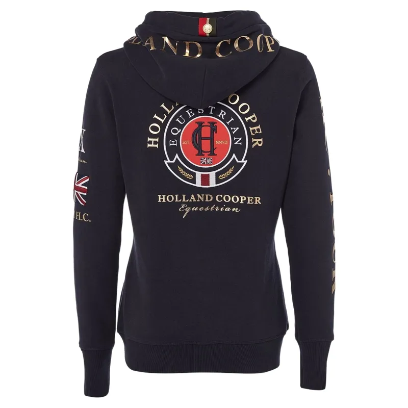 Holland Cooper Team Zip Hoodie Womens - Ink Navy-8