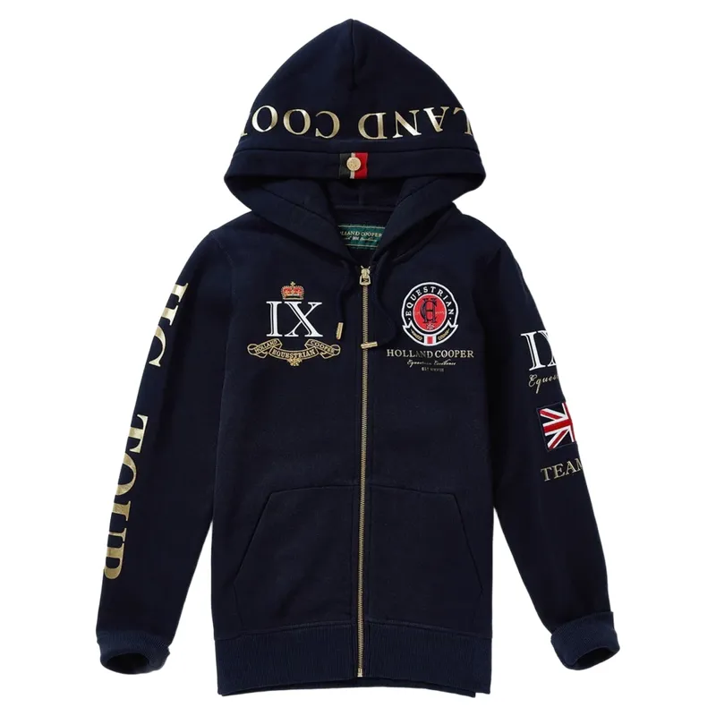 Holland Cooper Team Zip Hoodie Womens - Ink Navy-4