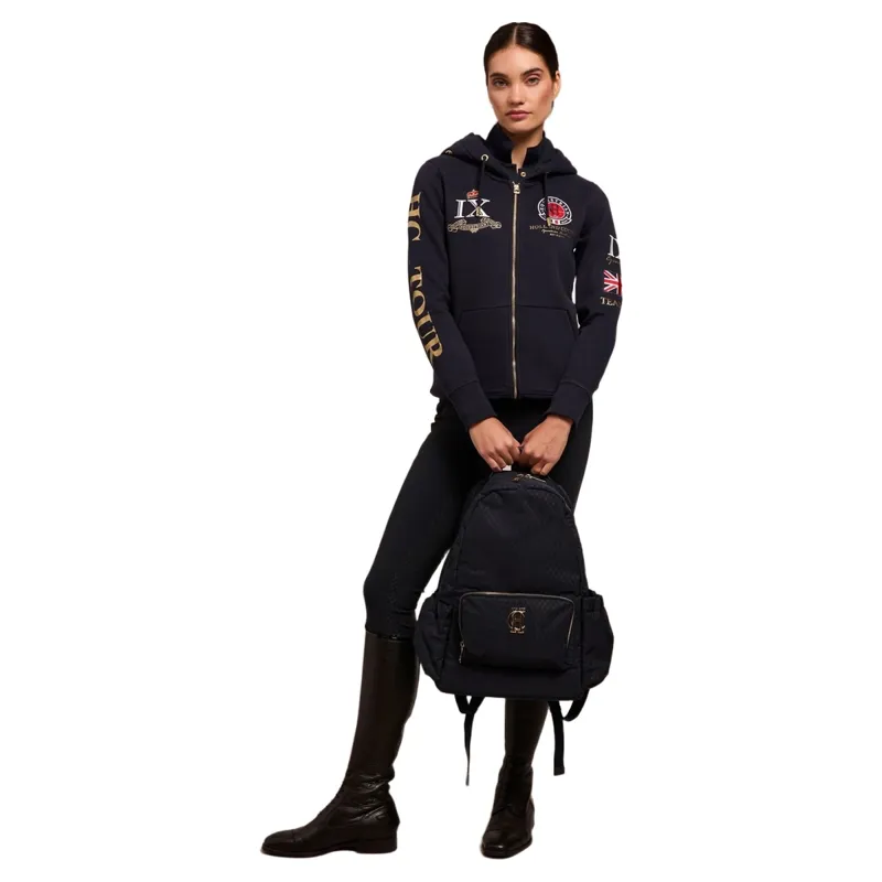 Holland Cooper Team Zip Hoodie Womens - Ink Navy-1