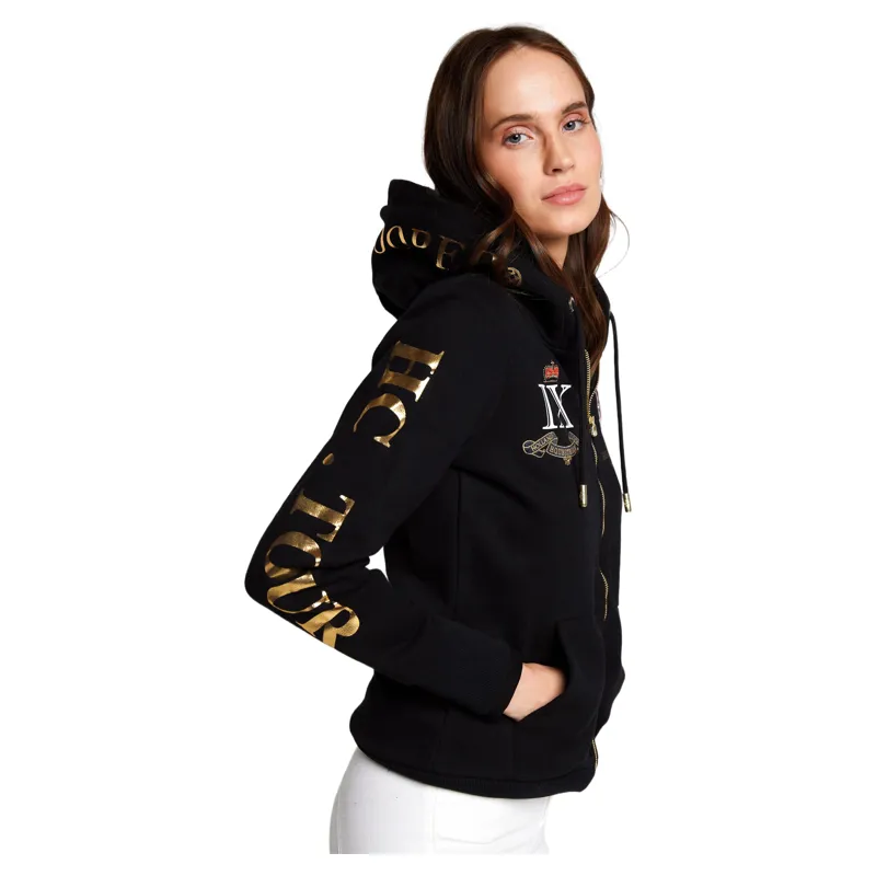 Holland Cooper Team Zip Hoodie Womens - Black-1
