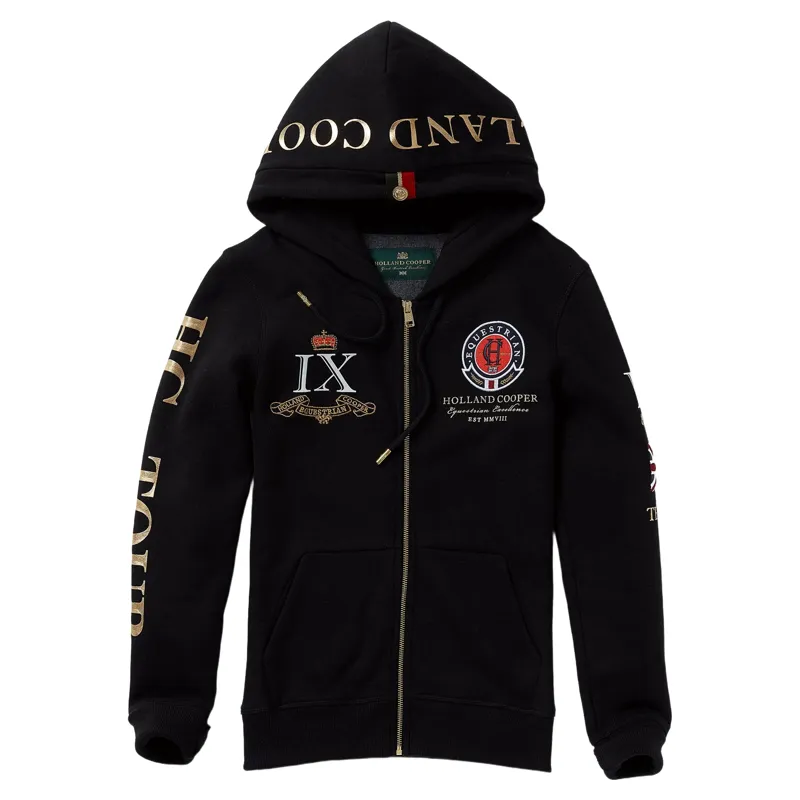 Holland Cooper Team Zip Hoodie Womens - Black-2