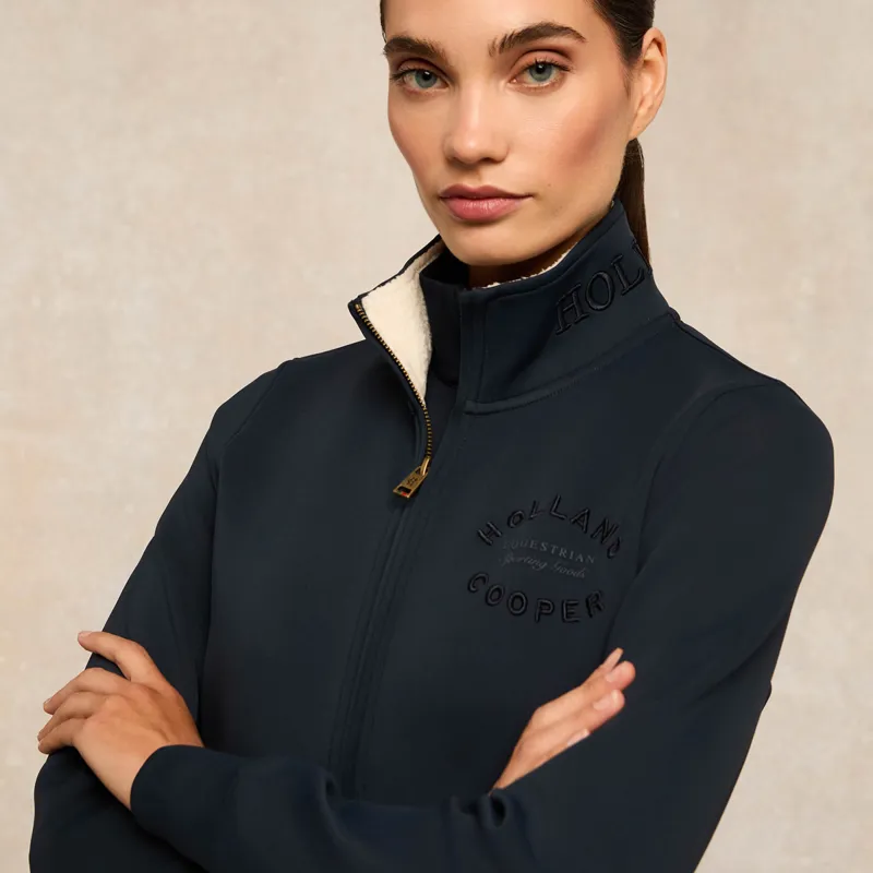 Holland Cooper Training Zip Through Womens Sweat - Ink Navy-2