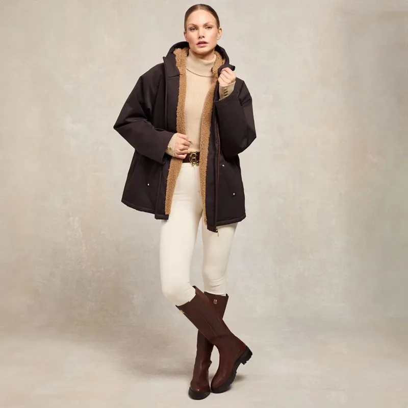 Holland Cooper One Size Waterproof Womens Jacket - Chocolate-2