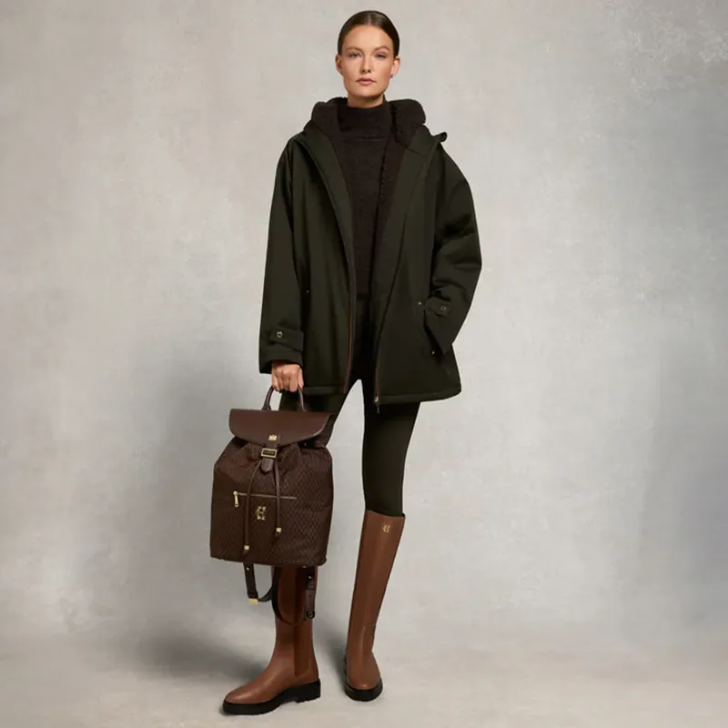 Holland Cooper One Size Waterproof Womens Jacket - Khaki-4