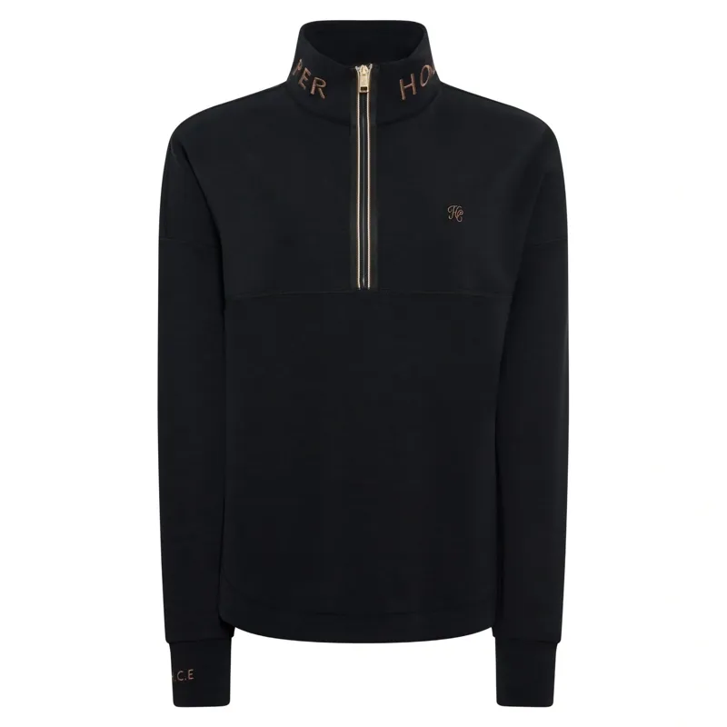 Holland Cooper Windsor Womens Quarter Zip Sweatshirt - Black-4