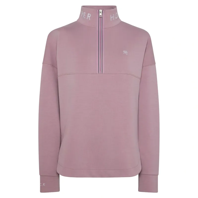 Holland Cooper Windsor Womens Quarter Zip Sweatshirt - Dawn Pink-5