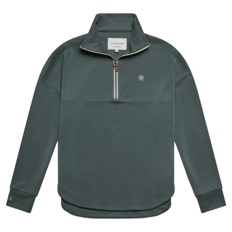 Holland Cooper Windsor Womens Quarter Zip Sweatshirt - Ivy Green