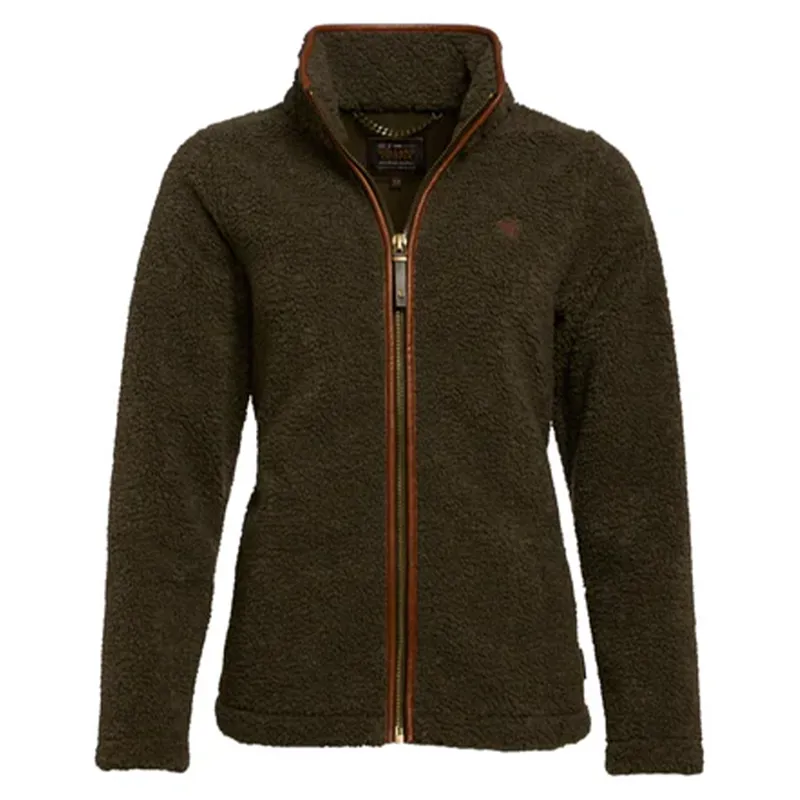Holland Cooper Country Womens Full Zip Fleece Jumper - Khaki Borg-3