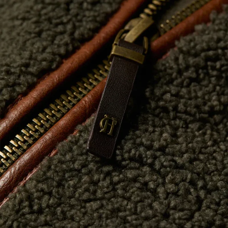 Holland Cooper Country Womens Full Zip Fleece Jumper - Khaki Borg-6