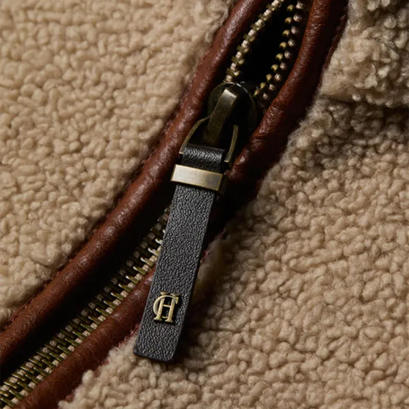 Holland Cooper Country Womens Full Zip Fleece Jumper - Natural Borg-5