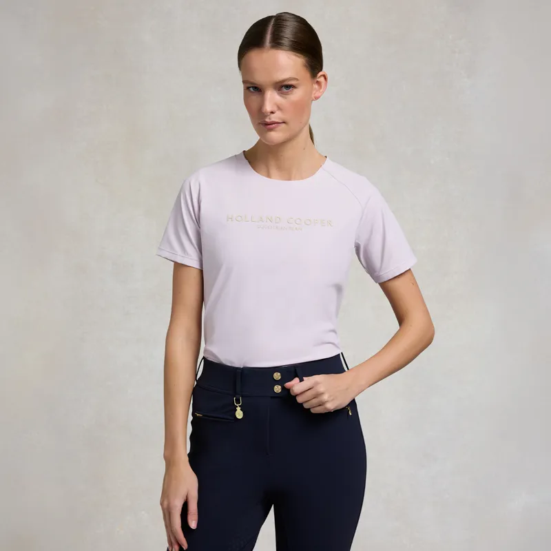 Holland Cooper Chiltern Womens Crew Neck T-Shirt - Dawn Pink-3