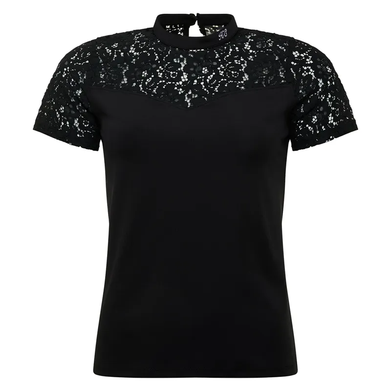Holland Cooper Womens Lace Tee - Black-4