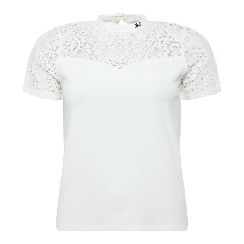 Holland Cooper Womens Lace Tee - White-3