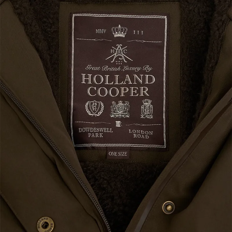Holland Cooper Womens One-Size Waterproof Parka - Olive Brown-6