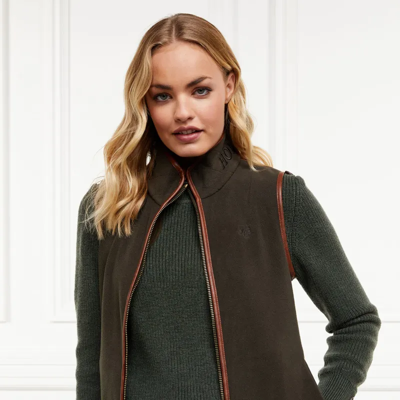 Holland Cooper Country Fleece Womens Gilet - Khaki-1