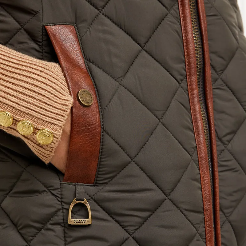 Holland Cooper Country Quilted Ladies Gilet - Heritage Khaki-3