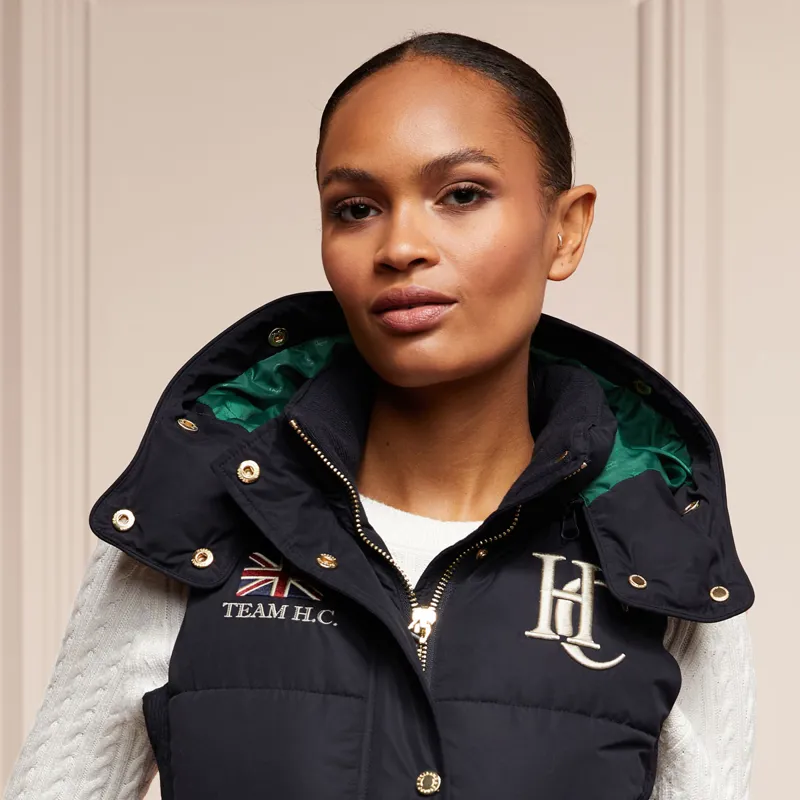 Holland Cooper Team Hooded Ladies Gilet - Ink Navy-2