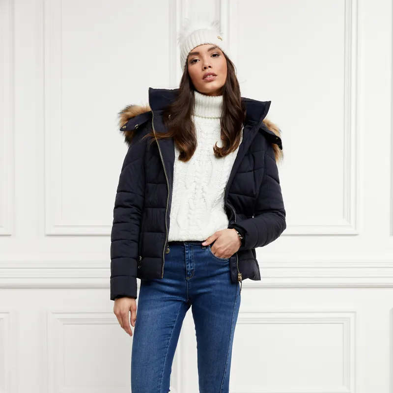 Holland Cooper Whistler Ladies Puffer Jacket - Ink Navy-2
