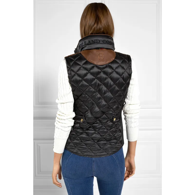 Holland Cooper Diamond Quilt Classic Ladies Gilet - Khaki-3